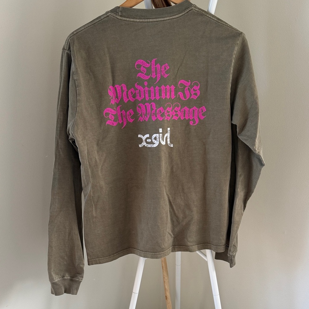 Khaki Long Sleeve Graphic Tee - Picture 2 of 5